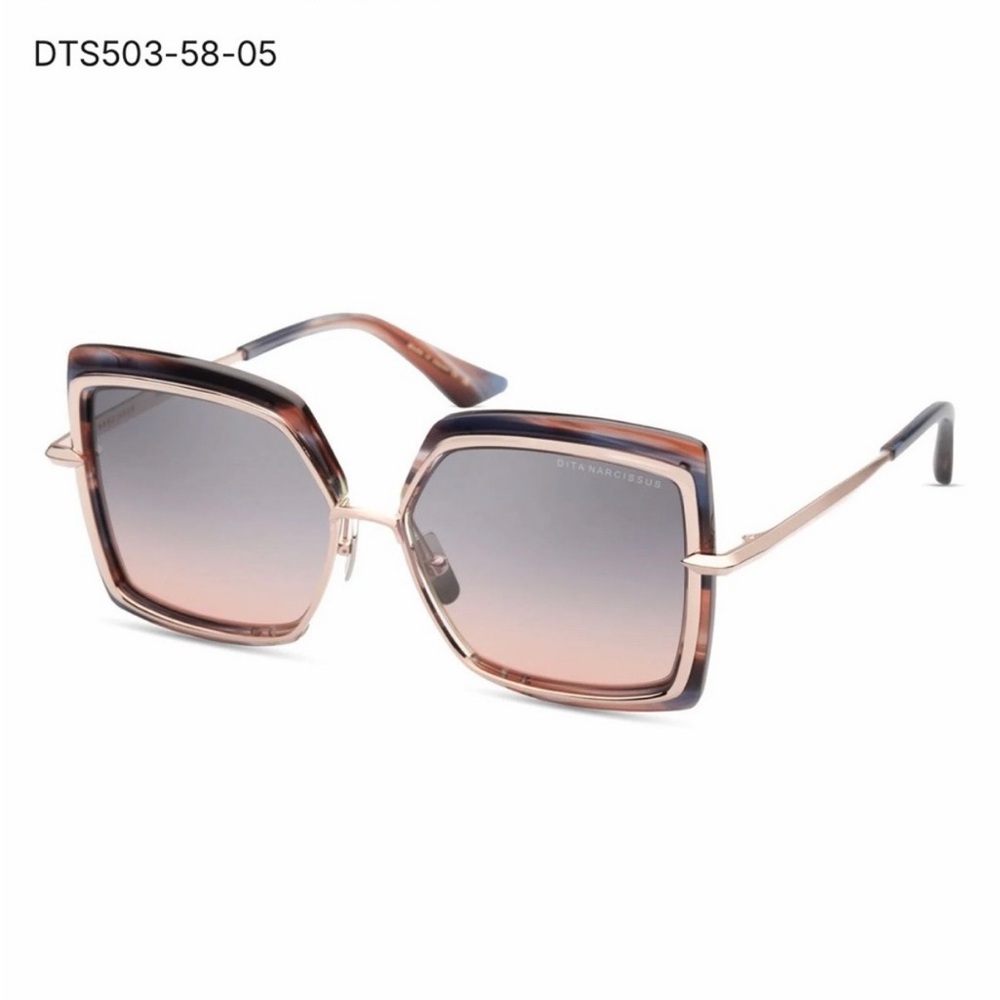 DITA Women's Square Sunglasses - Rose Gold and Brown